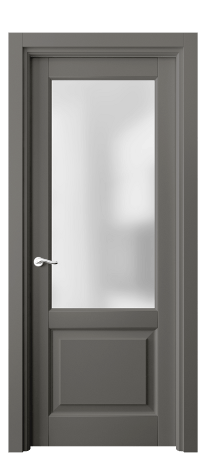 Межкомнатная дверь Лигнум 0740 Матовый классический серый Сатинированное стекло Цена 95099 ₽ | Volhovec