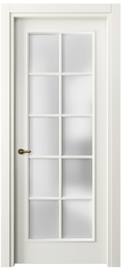 Межкомнатная дверь Париж 8102 Матовый жемчужный Сатинированное стекло Цена 76999 ₽| Volhovec