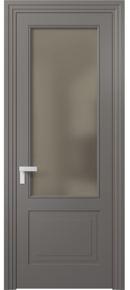 Дверь межкомнатная Рокка 8352 Матовый классический серый Сатинированное бронзовое стекло, триплекс Каскадный компланарный наличник МКЛС Цена 82899 ₽ Наличники уже входят в базовый комплект. Фабрика дверей Волховец 8 (800) 551 43 19 Межкомнатная дверь Рокка 8352 Матовый классический серый Сатинированное бронзовое стекло, триплекс Цена 82899 ₽ | Volhovec