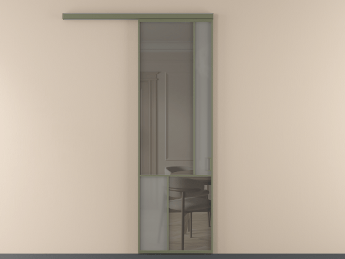 Перегородка Mosaic вдоль стены 1 створка АЛПР 041.21 Алюминий оливковый тёмный Сатинированное серое стекло, триплекс, 6 мм + Прозрачное серое стекло, триплекс. Цена 137030 ₽ . Фабрика дверей Волховец 8 (800) 551 43 19 Перегородка Mosaic вдоль стены 1 створка АЛПР 041.21 Алюминий оливковый тёмный Сатинированное серое стекло, триплекс, 6 мм + Прозрачное серое стекло, триплекс Цена 137030 ₽ | Volhovec