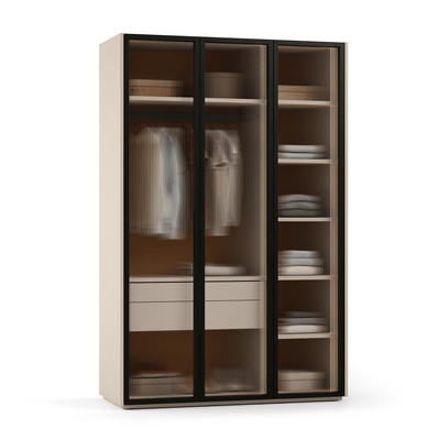 Мебель Шкафы для одежды Модуле. Цвет Алюминий Черный. Материал Алюминий. Коллекция Идея 2. Картинка.