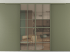 Перегородка Формато вдоль стены на потолок 2 створки