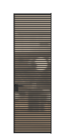 Дверь межкомнатная АЛПЛ040.06 САТ ОРАНЖ ЧЕР. Цвет Алюминий Черный. Материал Алюминий. Коллекция Формато. Картинка.