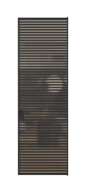 Дверь межкомнатная АЛПЛ040.06 Бронза сатин триплекс ЧЕР. Цвет Алюминий Черный. Материал Алюминий. Коллекция Формато. Картинка.