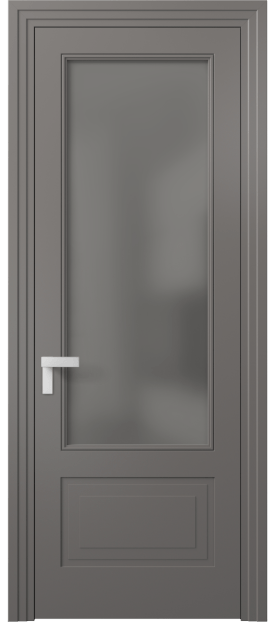 Дверь межкомнатная 8342 МКЛС Серый сатин. Цвет Матовый классический серый. Материал Гладкая эмаль. Коллекция Рокка. Картинка.