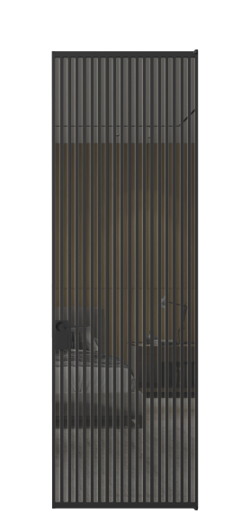 Дверь межкомнатная АЛПЛ040.07 Stopsol Grey ЧЕР. Цвет Алюминий Черный. Материал Алюминий. Коллекция Формато. Картинка.